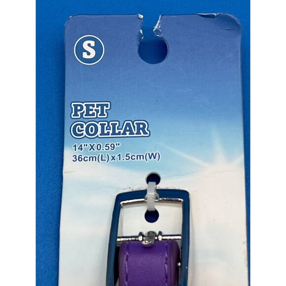 Purple Rhinestone Studded Pet Collar S Adjustable 14" - Picture 4 of 6